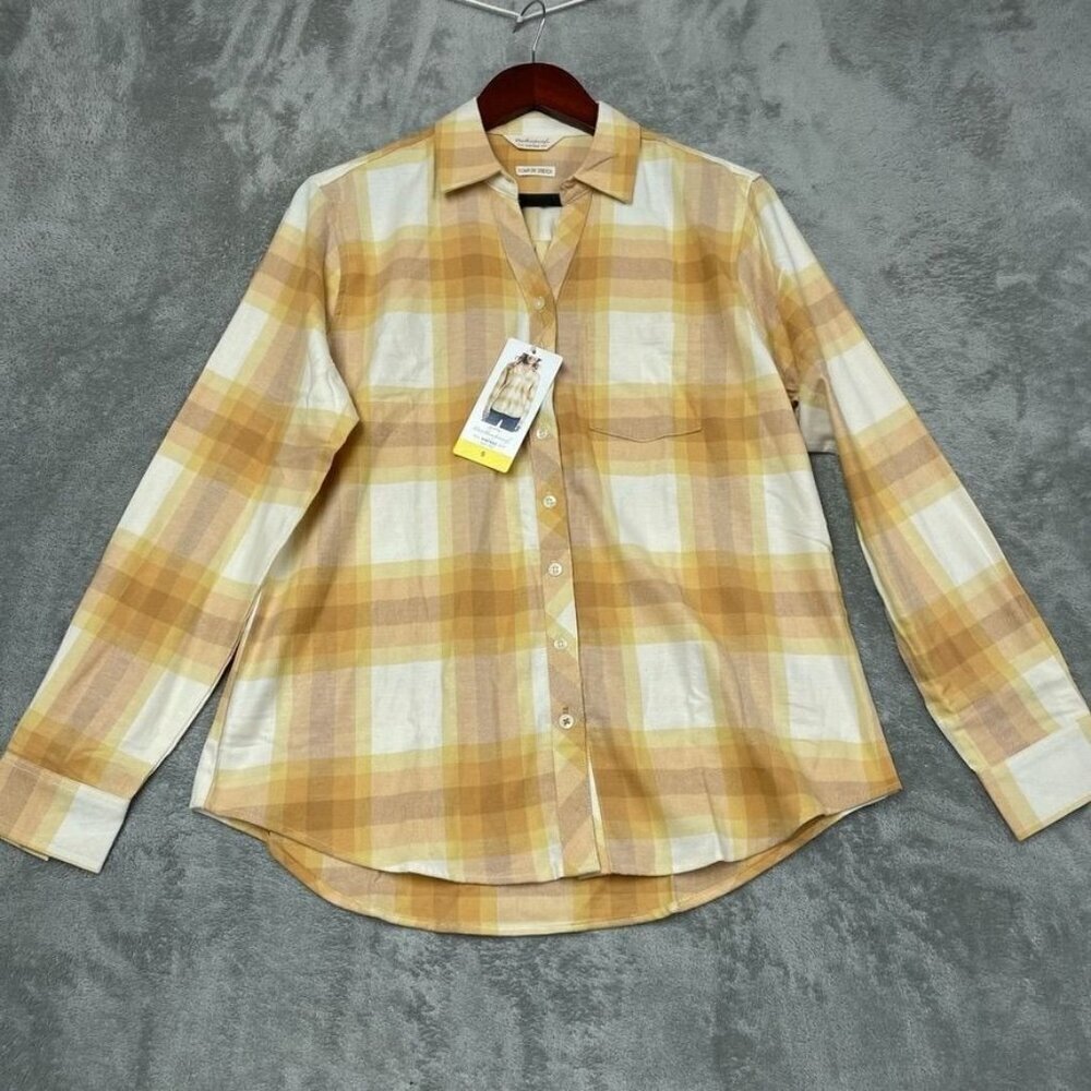 Weatherproof Vintage Women's Flannel Shirt Small Plaid Button Down a1627